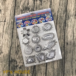 Bộ 12 khuôn nhôm làm bánh bò