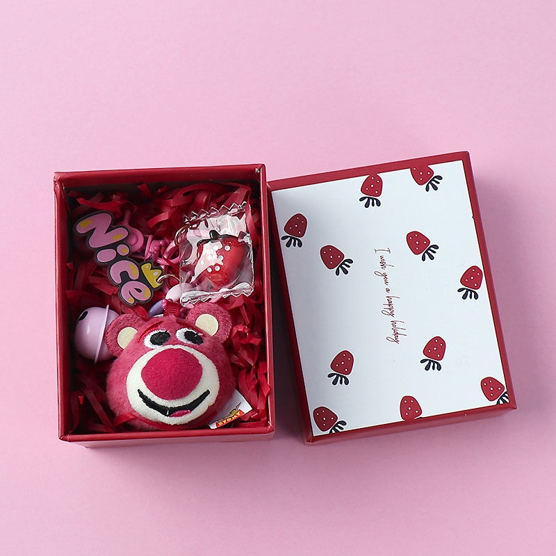 Móc Khóa Hình Gấu Dâu Tây Hoạt Hình Dễ Thương