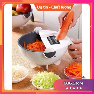 Bộ dụng cụ nạo, gọt rau củ quả tiện dụng đầy đủ chức năng kèm rổ