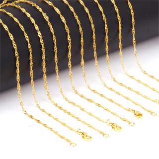 dây chuyền titan mạ vàng 18k như thật kiểu xoắn đơn