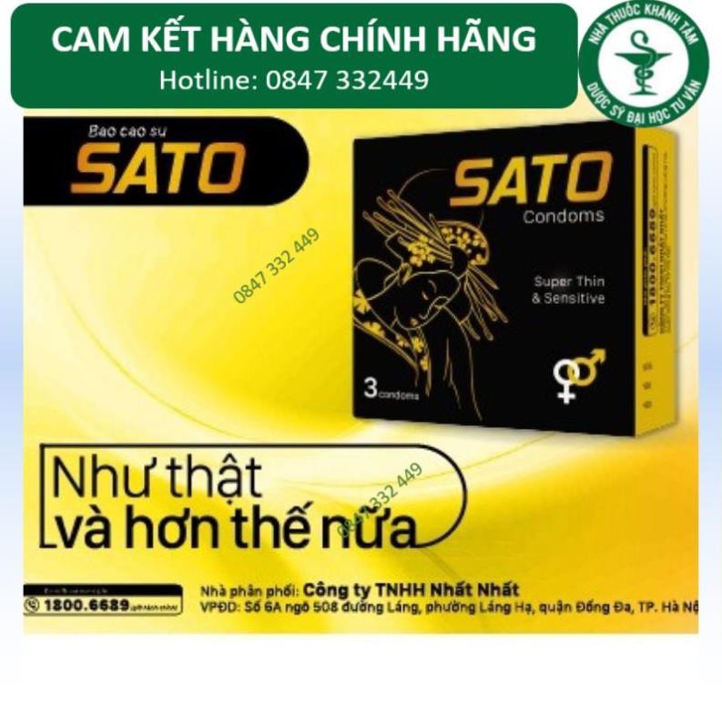 Bao cao su sato  siêu mỏng kéo dài thời gian