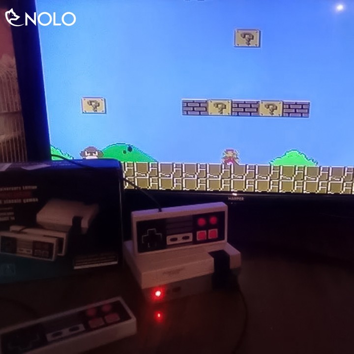 Máy Chơi Game Cổ Điển Mini NES 8 Bit Có 620 Game Kèm 2 Tay Cầm Rời Dây AV Ra Tivi Và Adapter