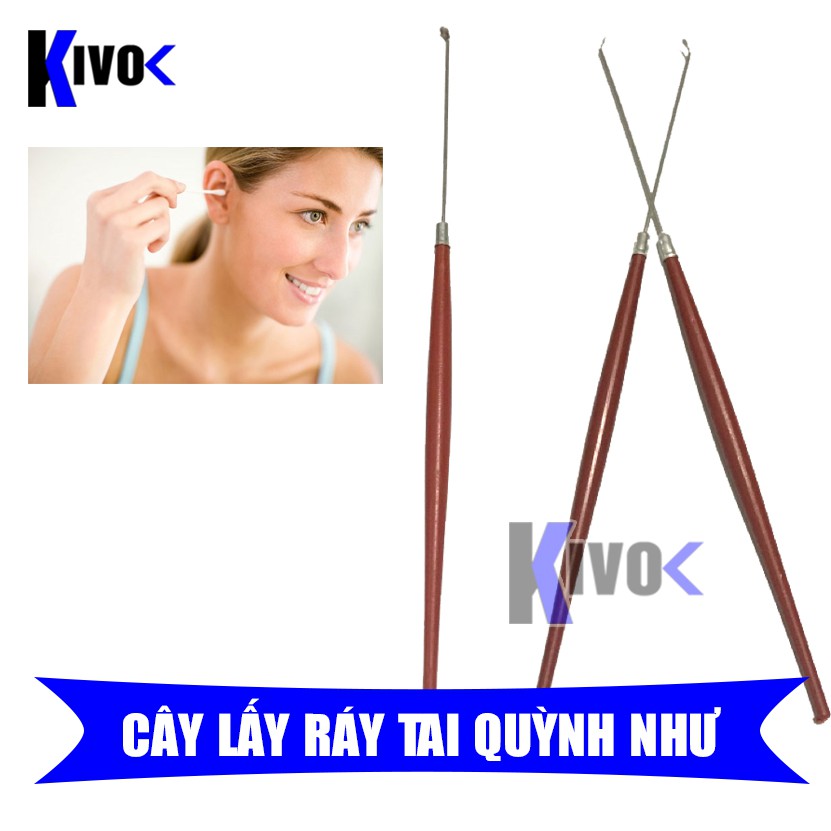 [1CÂY] Cây Lấy Ráy Tai Gỗ QUỲNH NHƯ - Dụng Cụ Ngoáy Tai Móc Lỗ Tai Tiện Ích - Kivo