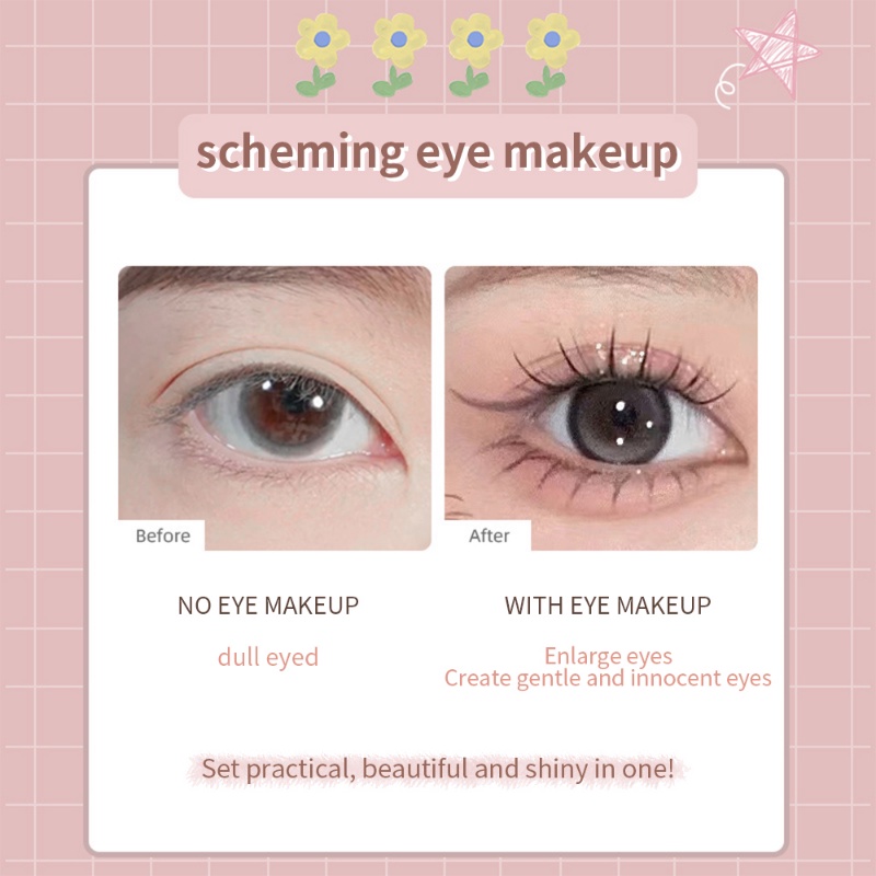 Bút Kẻ Mắt 2 Trong 1 Khô Nhanh Chống Nước Chống Mồ Hôi Lâu Trôi Không Nhòe