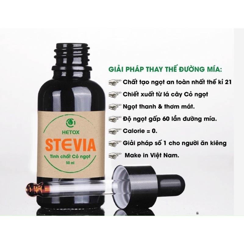 Tinh chất cỏ ngọt ISITO (Cỏ ngọt hữu cơ làm trà, pha đồ uống, nấu ăn, đường ăn kiêng, tạo vị ngọt tự nhiên)
