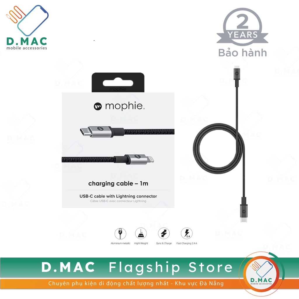 [Kèm quà tặng] Cáp Sạc iPhone USB-C to Lightning Mophie 1M - Đạt chuẩn MFI bảo hành 24 tháng