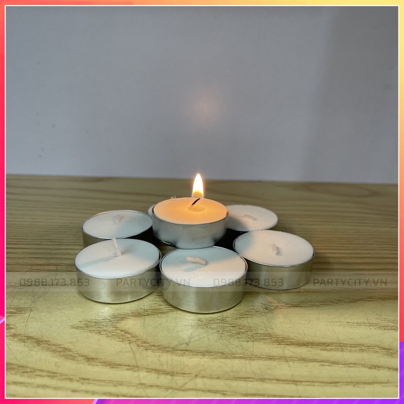 Nến Tealight 10 viên cháy 4 giờ không mùi , không khói (Vỉ 10 nến)