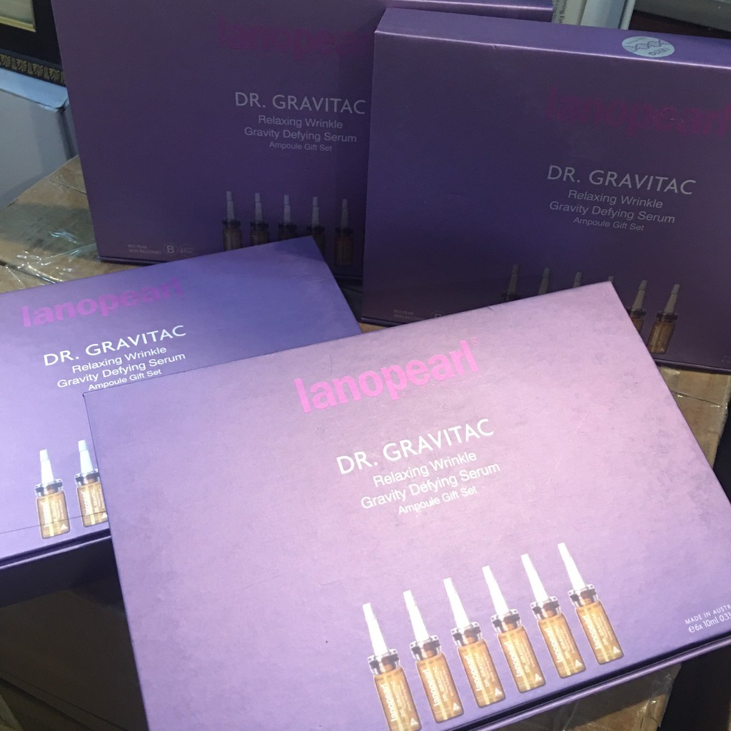 SET Serum Tế Bào Gốc Lanopearl Dr Gravitac Relaxing Wrinkle Ampoule Gift Set