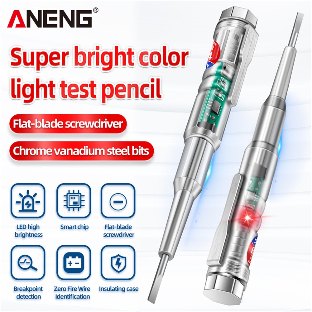Mới Bút Thử Điện Tua Vít 24-250V Điện Áp Máy Phát Hiện Beeping Bút Điện Áp Thông Minh Báo Mạch Bút Thử Điện Tua Vít