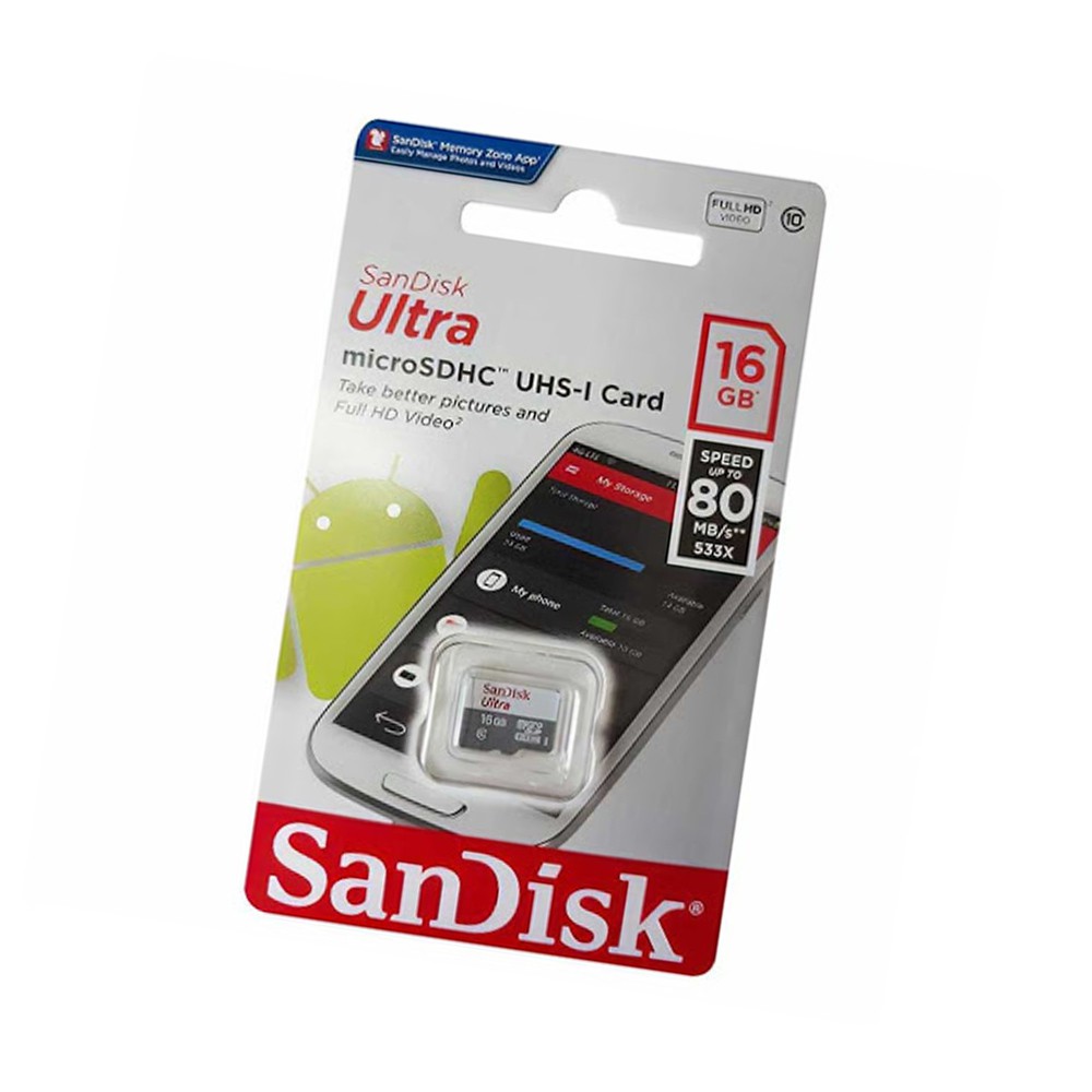 Thẻ nhớ Micro SDHC Sandisk 16GB (class 10) Ultra - Bảo hành 84 tháng