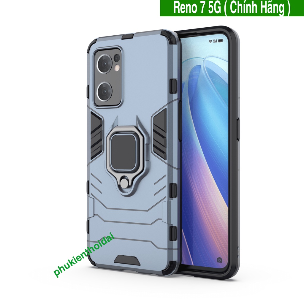 Ốp lưng Oppo Reno 7 5G Iron Man Iring chống sốc giá đỡ mặt lưng xem phim bảo vệ toàn diện