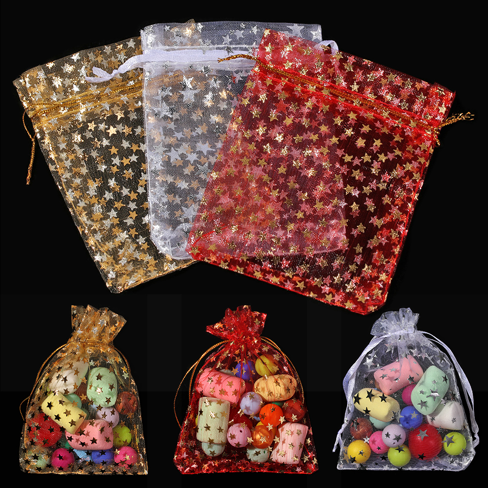 Set 100 Túi Dây Rút 9x12cm 3 Màu Dễ Thương
