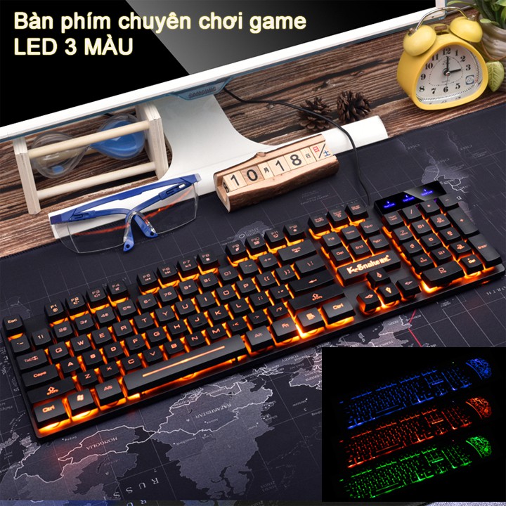 Bàn phím K-SNAKE K4 chuyên Game Led 3 màu có thể chuyển đổi màu-YJ