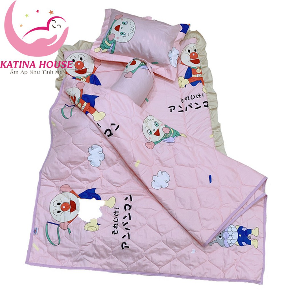 Bộ nệm gối mền cho trẻ 1-5 tuổi , vải cotton 100% với nhiều họa tiết họa hình đáng yêu