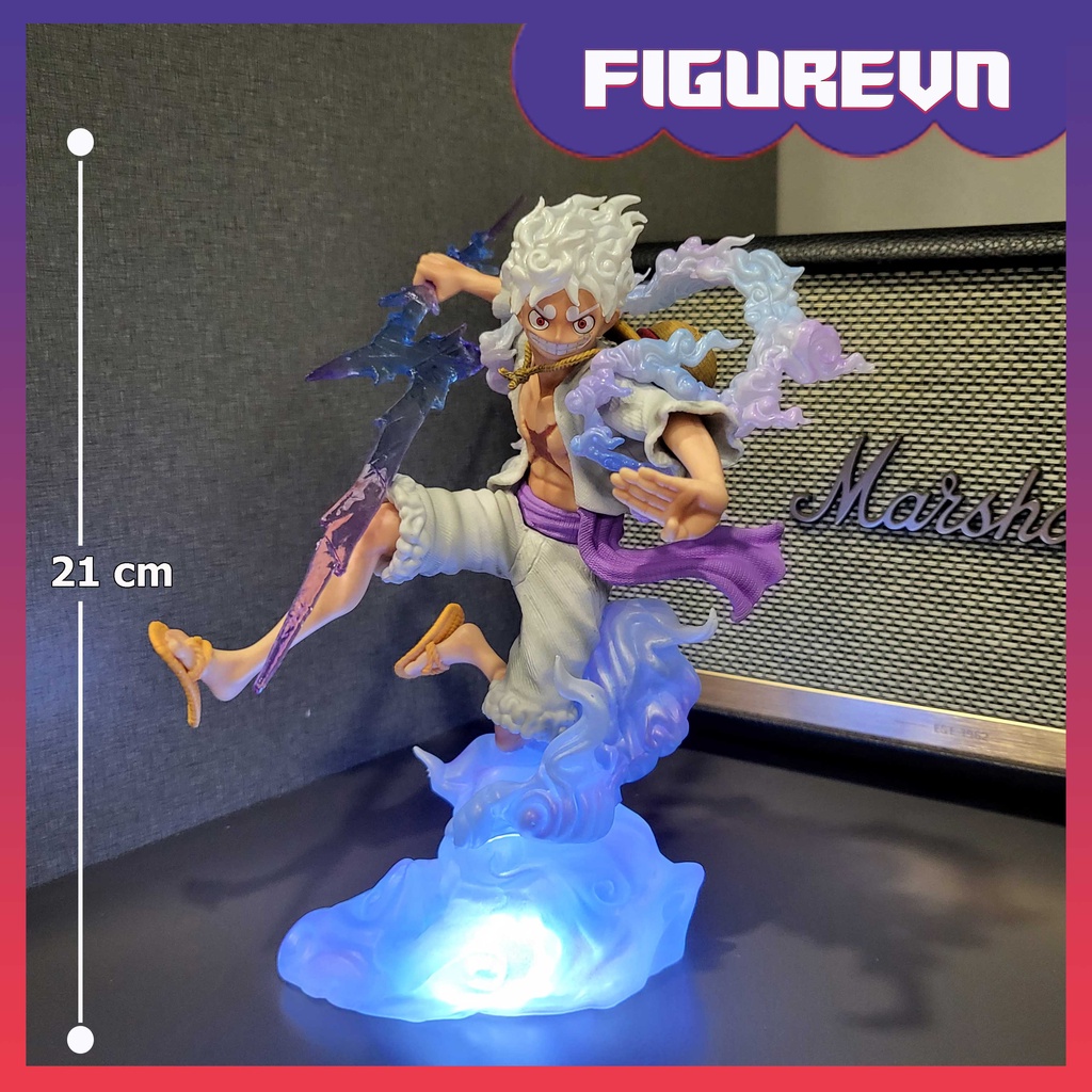 Mô hình Luffy Gear 5 chiến đấu 21 cm có LED