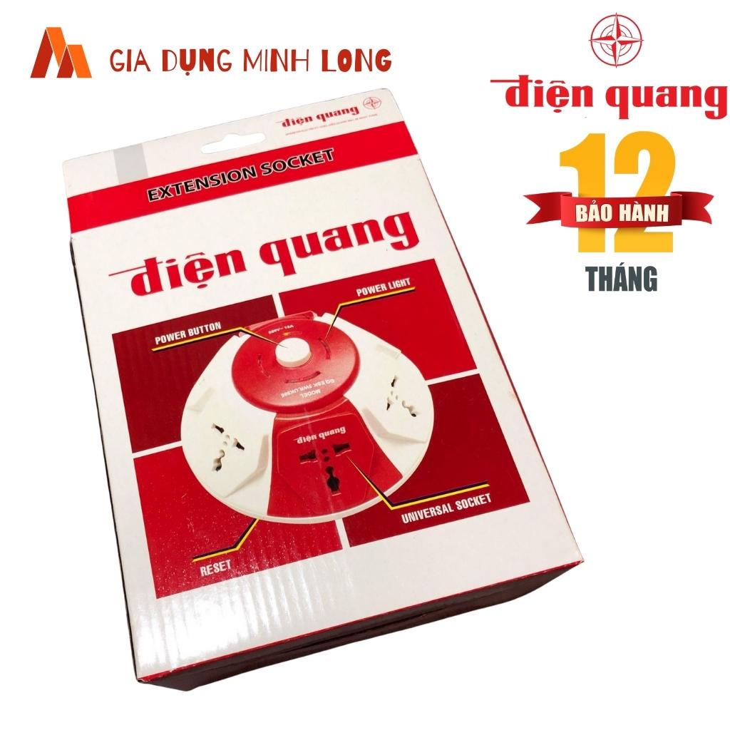 Ổ cắm 6 lỗ chịu tải - Ổ điện văn phòng Điện Quang ĐQ ESK UK986 ( Kiểu UFO 6 lỗ 3 chấu màu Trắng Đỏ )