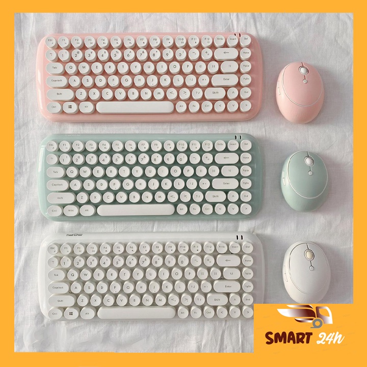 ĐIỆN MÁY-Bộ bàn phím không dây giả cơ & chuột MOFII Candy Basic