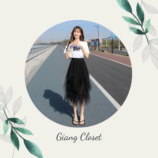 Chân váy nữ, chân váy đen voan tầng lưng thun màu đen freesize