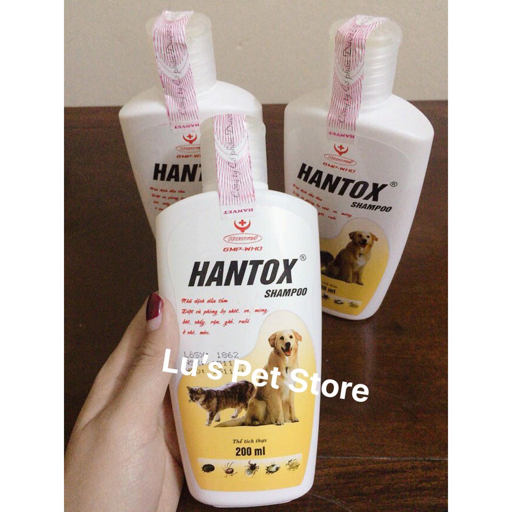 [ PET] Sữa tắm hantox shampoo diệt ve rận bọ chét ghẻ chó mèo - dầu tắm diệt khuẩn ngoài da mèo cún