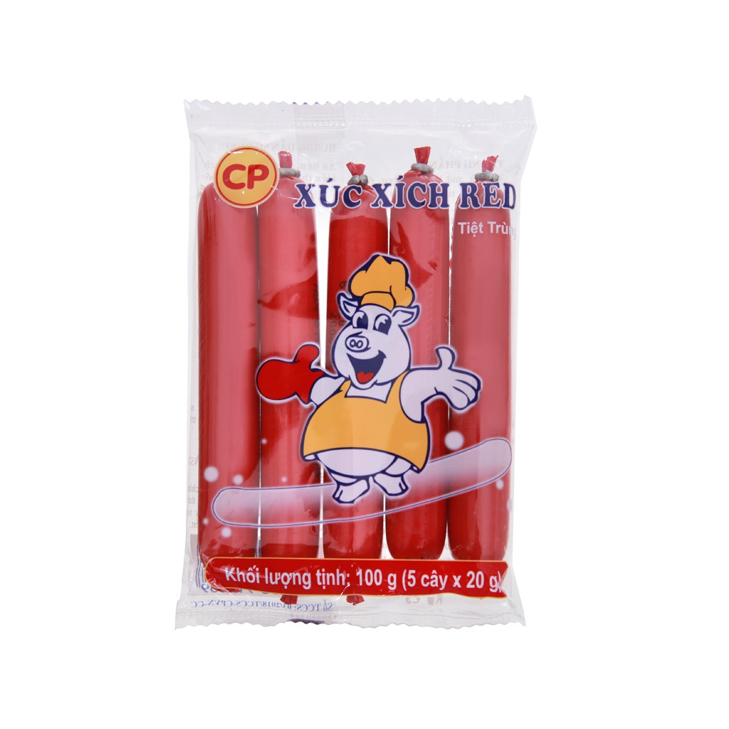 Thùng 40 Gói Xúc Xích Tiệt Trùng Red CP Gói 5 Cây x 20g[ HSD 4 THÁNG]