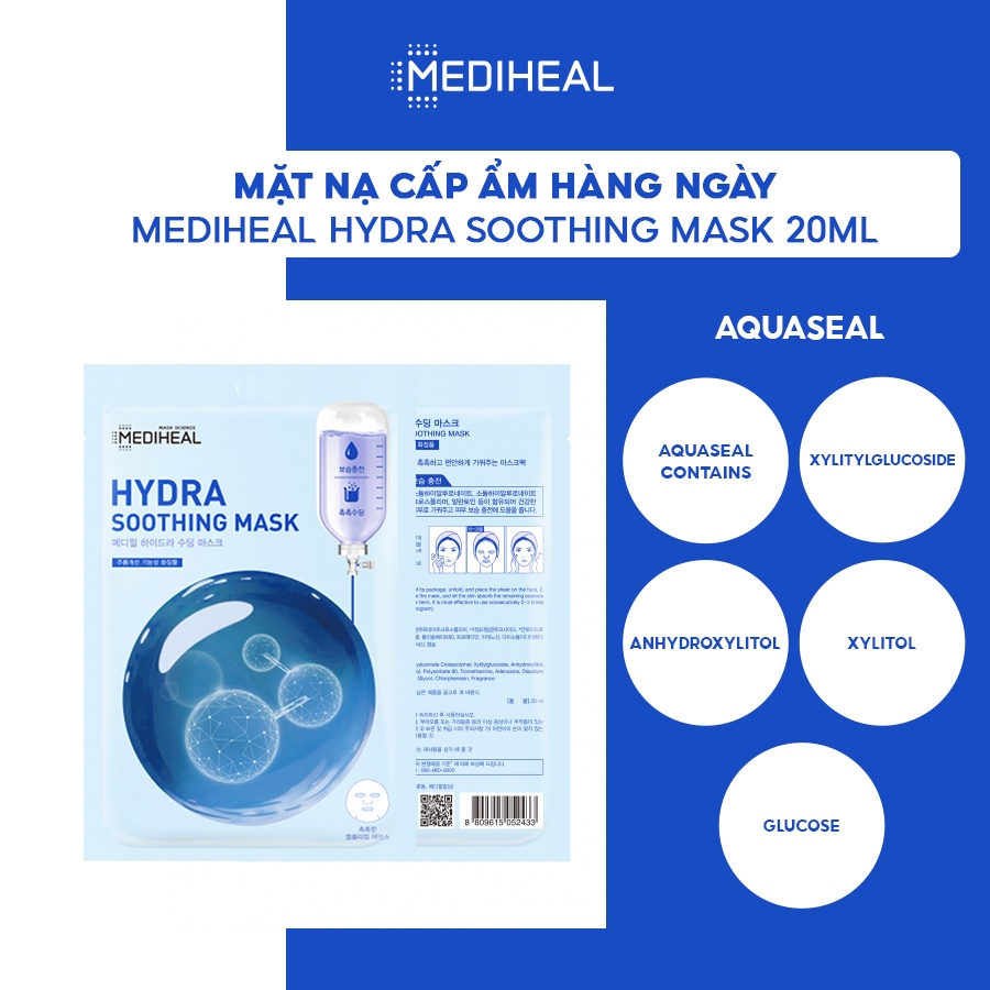 Mặt Nạ Cấp Ẩm Hàng Ngày Mediheal Hydra Soothing Mask 20ml