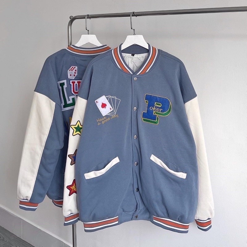 [sẵn] Áo Khoác Bomber Jacket Dáng Rộng THE NOAH và LUCKY NOAH [ nam nữ mặc ]