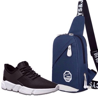 Giày sneaker btn11 đen + túi thời trang