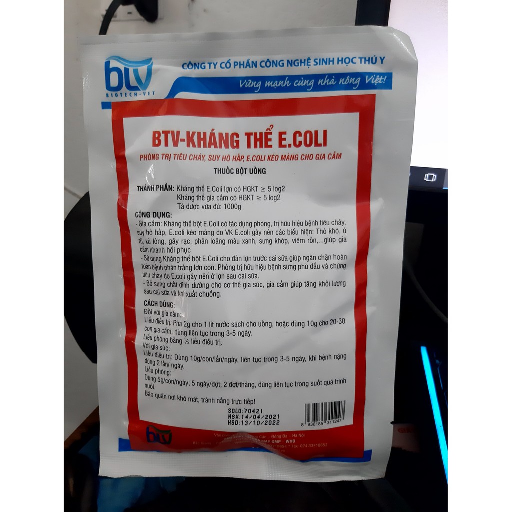 100g Kháng thể ecoli Kháng thể E.coli gia cầm