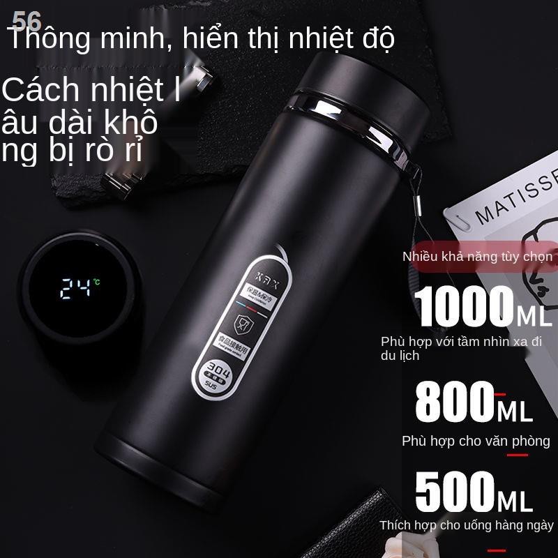 > Chén inox 304 thông minh, cốc đựng nước dung tích lớn, quai xách tay, giữ nhiệt kinh doanh, ấm đun nam ngoài trời