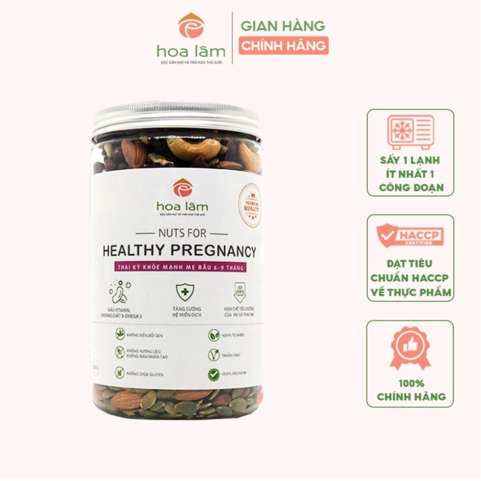 Hạt dinh dưỡng Hoa Lâm Nuts for Healthy Pregnancy dinh dưỡng tối ưu cho mẹ bầu chu kì 6-9 tháng 500g