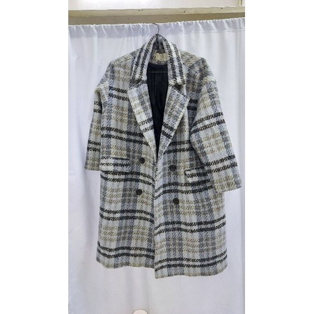 Áo dạ kẻ , dạ lông cừu, lông thỏ pass (size M )