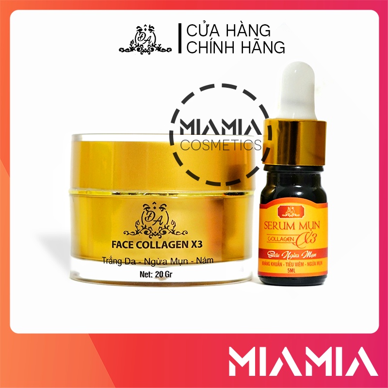 Combo Kem Face Đông Anh và Serum Mụn Collagen X3 chính hãng