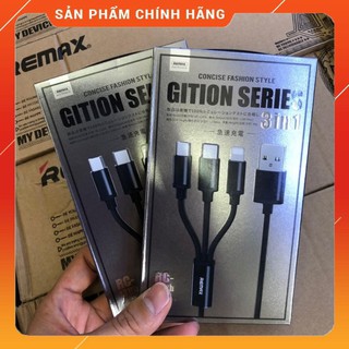 Cáp sạc đa năng 3 đầu remax dây dù rc-131th bảo hành chính hãng