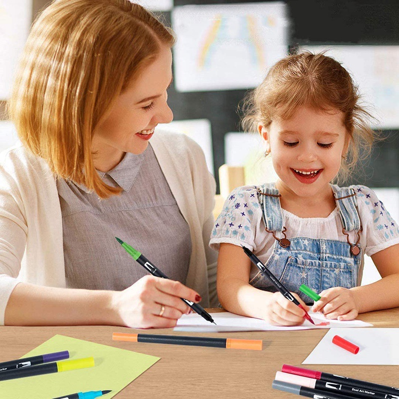 Colouring Pens 48 Colours Dual Brush Pens Felt Tip Pens Art Markers Drawing, Painting, Calligraphy, Colouring Books