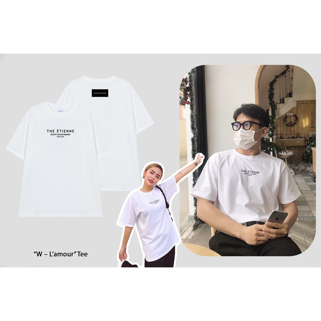 (Ảnh thật) Áo Thun Tay Lỡ Unisex ETIENNE cotton 100% 4 chiều cao cấp