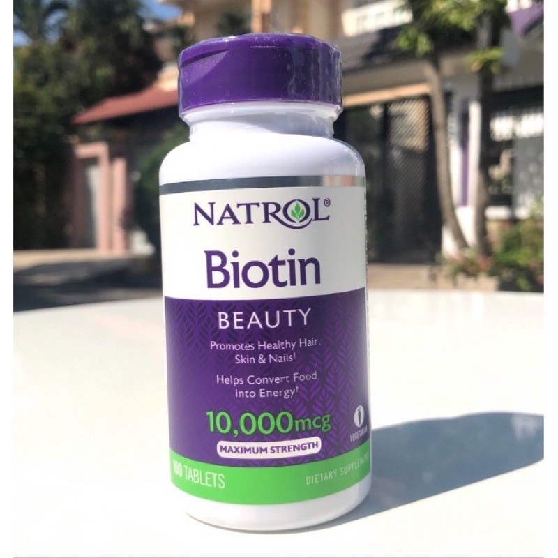 🍒🍓[HSD 2022] Viiên uống đẹp Da Tóc & Móng Natrol Biotin Beauty 10,000mcg của Mỹ 100 viên 🍓🍒