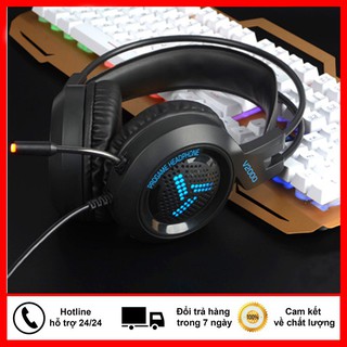 Tai Nghe Gaming V2000 3.5 Có Mic Tai Nghe Chụp Tai Dành Cho Game Thủ,Có Led Đổi Màu,Âm Thanh Đỉnh - BH 6 tháng