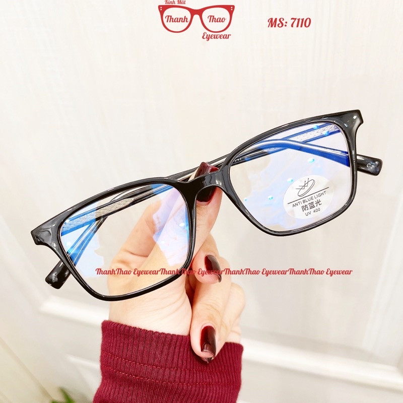 Gọng Kính Cận Nữ Vuông Nhựa Dẻo Lõi Thép Chống Ánh Sáng Xanh V7110 - THANHTHAO EYEWEAR