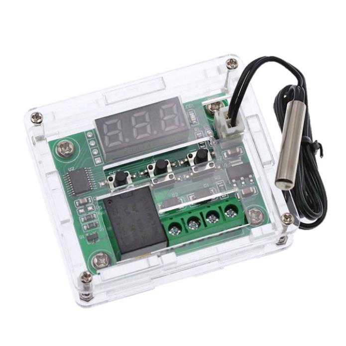 Combo Vỏ Mica Và Mạch Cảm Biến Kiểm Soát Nhiệt Độ Ấp Trứng W1209 Relay 12VDC XH-W1209