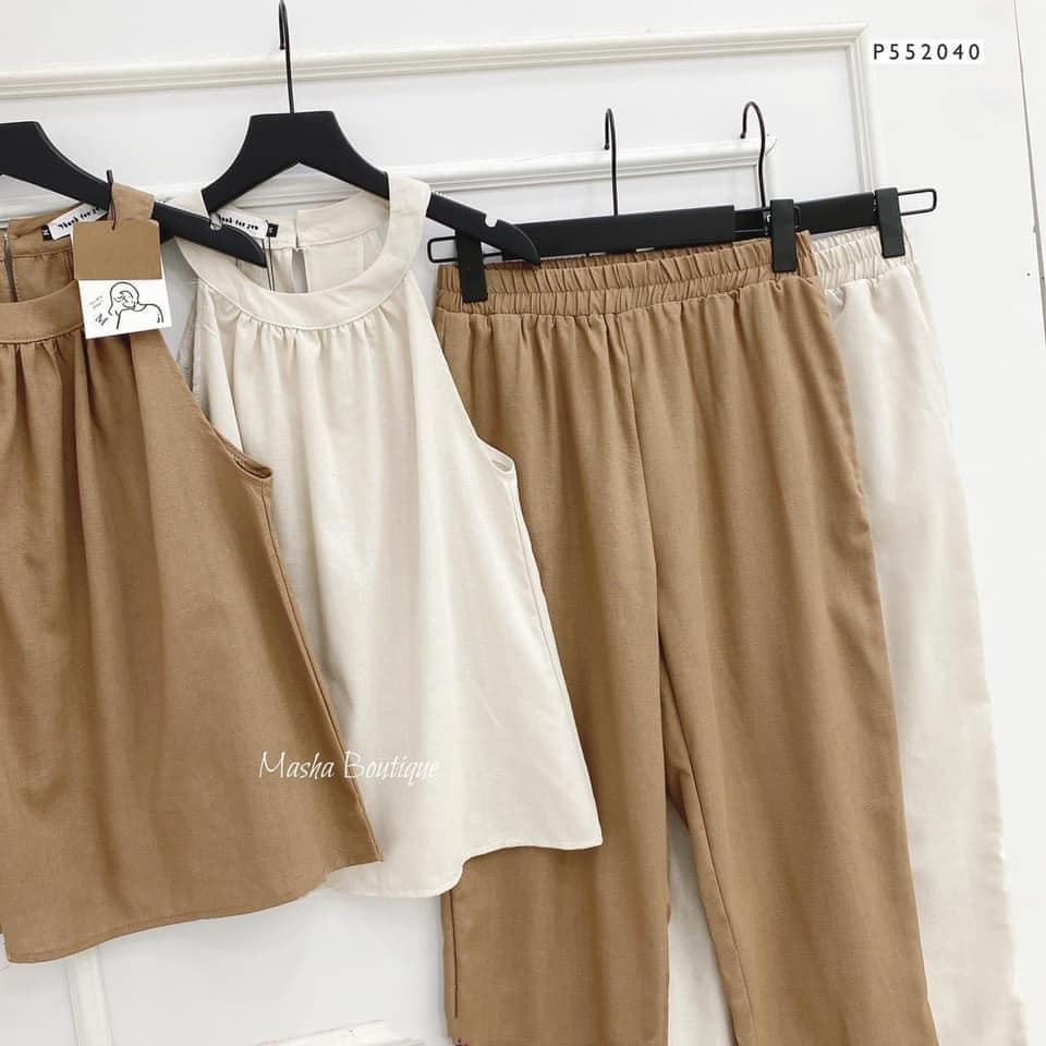 Bộ Đũi Yếm Quần Dài Chất Siêu Mát Cho Nữ | BigBuy360 - bigbuy360.vn