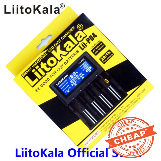 Bộ thiết bị sạc pin hiển thị LCD 4 ngăn PD4 cho pin NiMH/ AA/ AAA