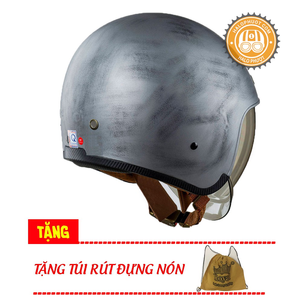 Nón bảo hiểm 3/4 kính âm Royal M139 Tem (tặng balo rút)