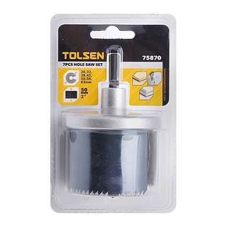 Bộ khoét lỗ sắt gỗ 7 cái tolsen 75870 - bạc