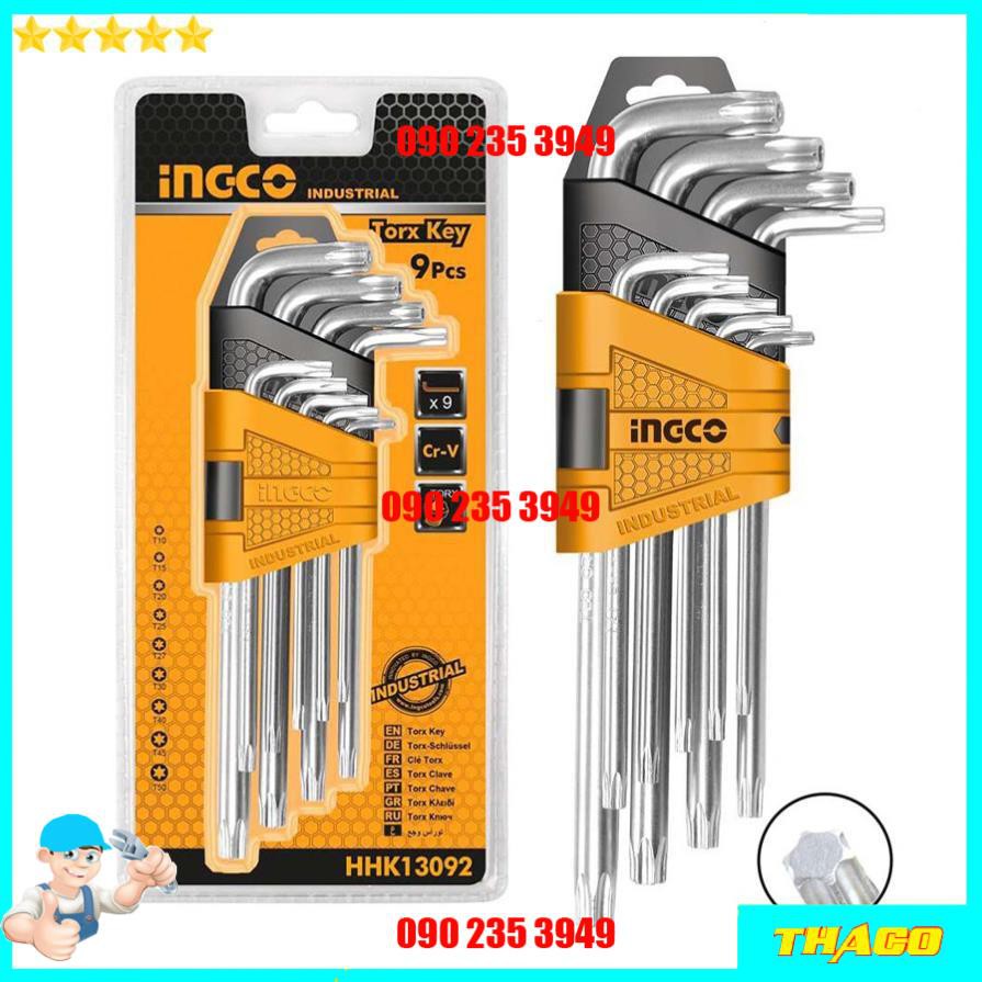 Bộ 9 chìa lục giác chữ L đầu tròn bi bông Total Ingco 1234