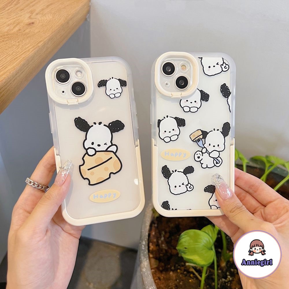 Ốp Điện Thoại TPU Mềm Hình Bánh Pochacco Hoạt Hình Có Giá Đỡ Cho IPhone 14 13 12 11 Pro Max