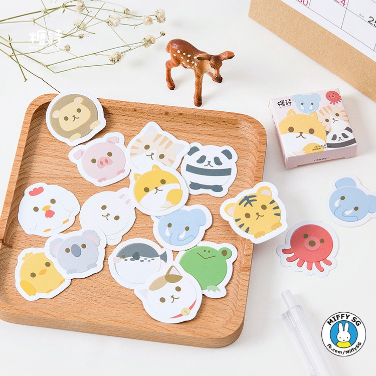 Bộ 45 sticker hoạt hình xinh xắn TRÒN TRÒN TO