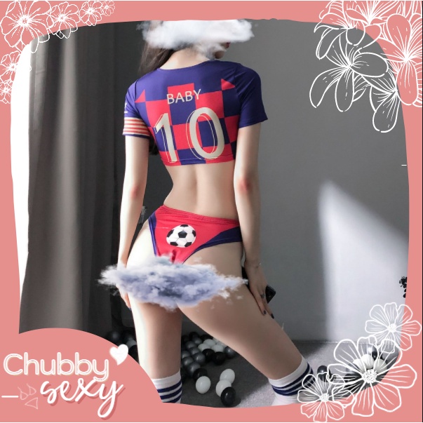 Cosplay Nữ Cổ Động Viên Bóng Đá Sexy - Set Đồ Thể Thao Cực Tôn Dáng Siêu Tôn Vòng 3 Gợi Cảm - CPL35 - Chubby.sexy