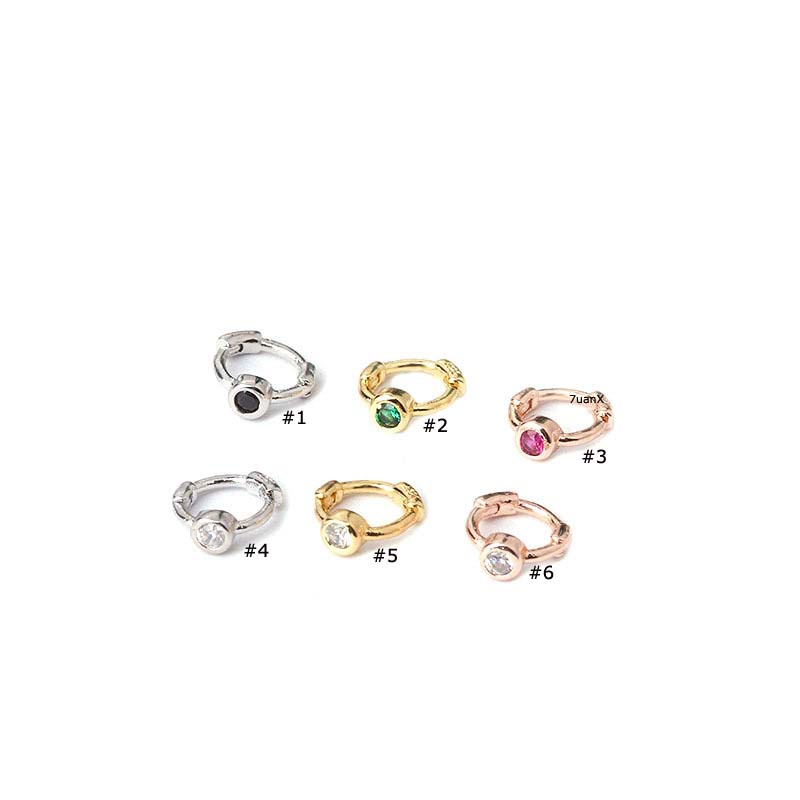 Khuyên kẹp tai mini 6mm bằng đồng đính đá zircon