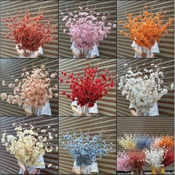 Cành Hoa Đào Râu Cao Cấp Bông To Cánh Đẹp, Hoa Cắm Cổng Cưới, Cắm Bình Trang Trí nhà cửa, sự kiện.Hoa giả Decor