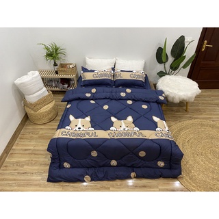 TRỌN BỘ GA GỐI CHĂN PHAO 5 MÓN CHÓ CHERFUL